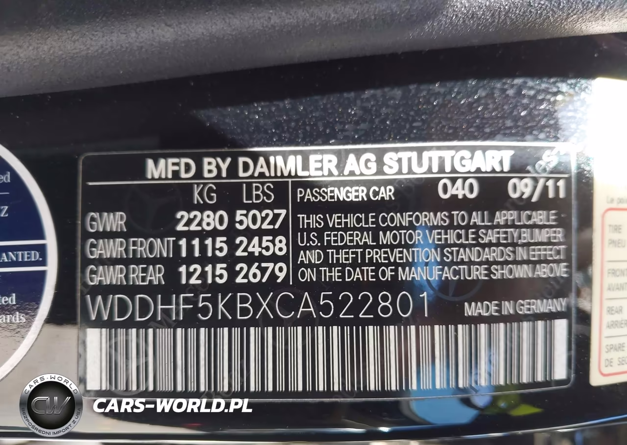 2012 Mercedes-Benz E 350 VIN:WDDHF5KBXCA522801 - 9
