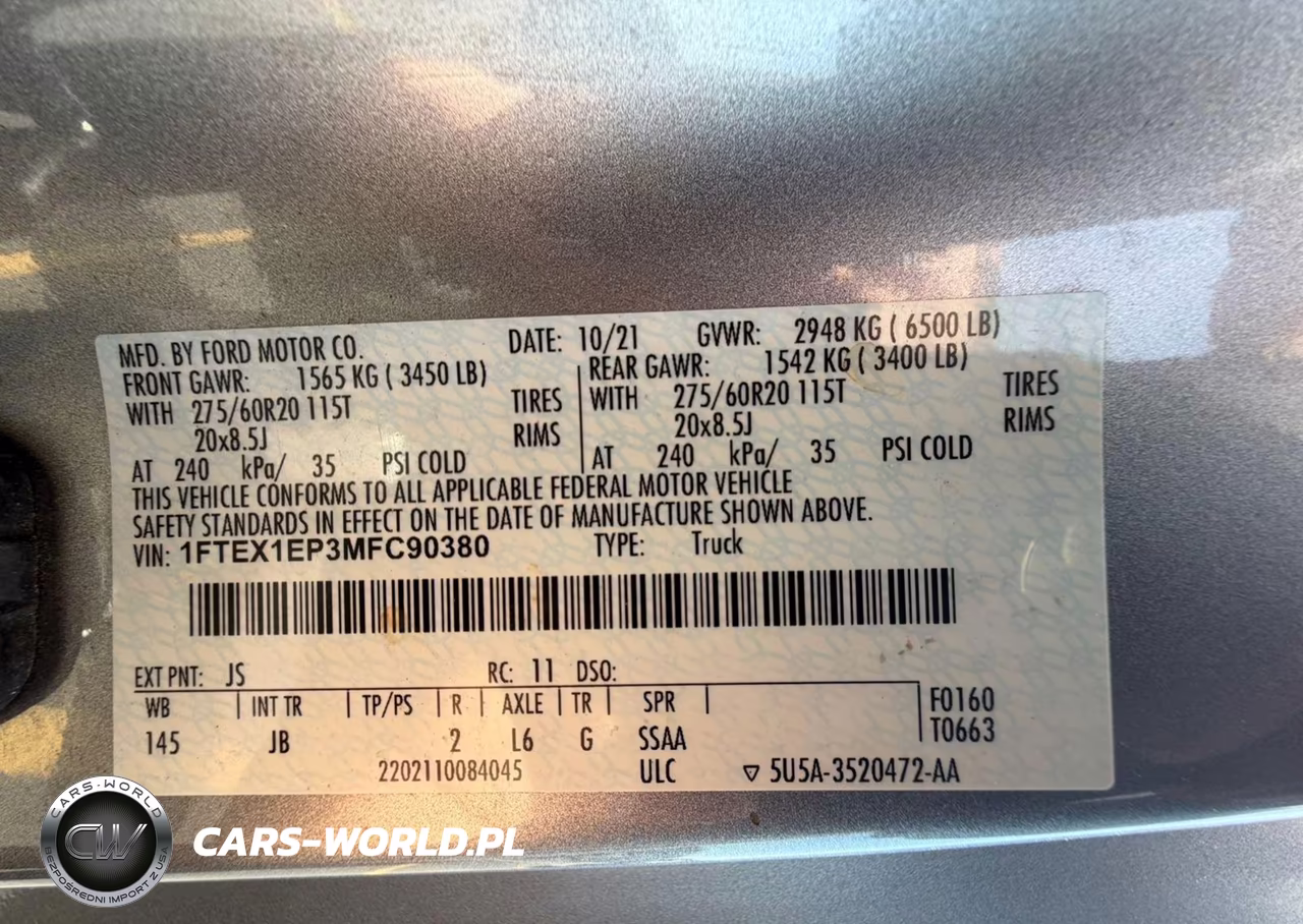 2021 Ford F150 Super Cab VIN:1FTEX1EP3MFC90380 - 8