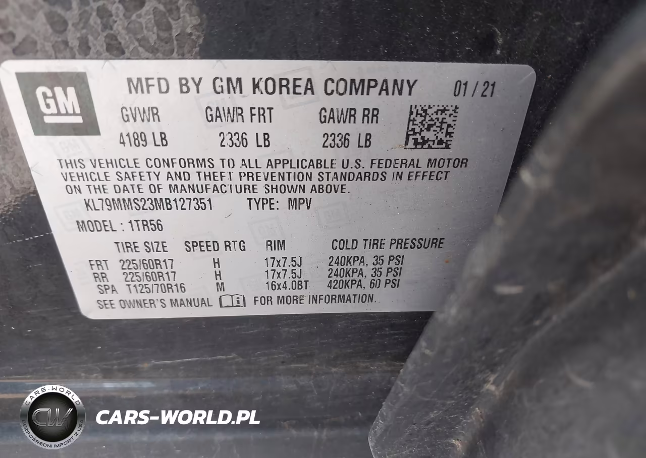 2021 Chevrolet Trailblazer Fwd Ls VIN:KL79MMS23MB127351 - 9