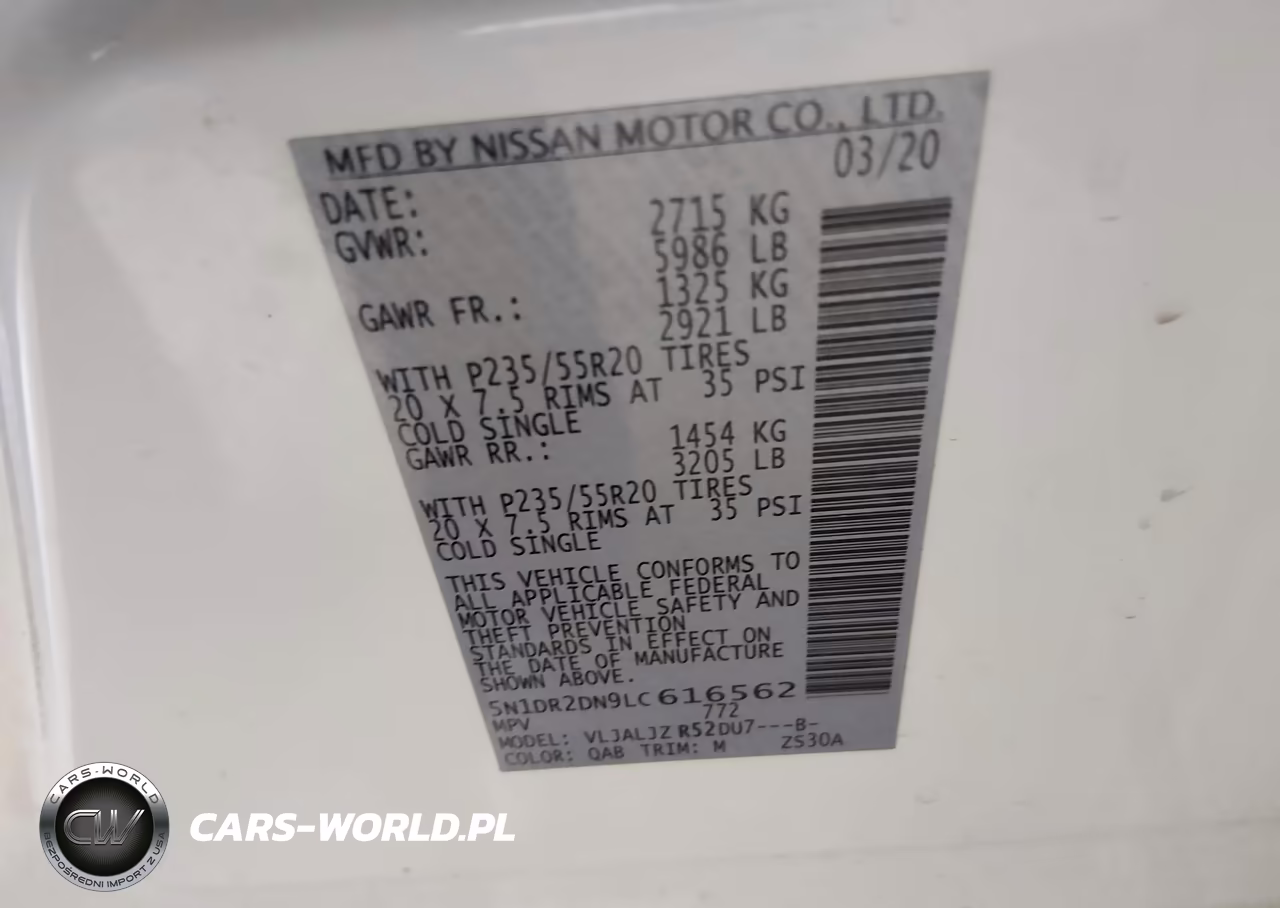 2020 Nissan Pathfinder Platinum 2Wd VIN:5N1DR2DN9LC616562 - 9