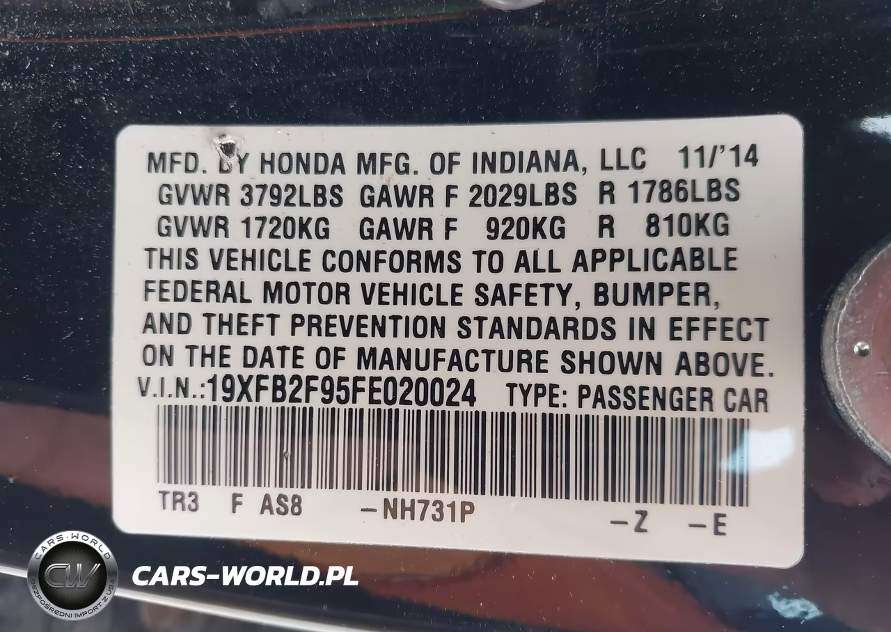 2015 Honda Civic Ex-L VIN:19XFB2F95FE020024 - 9
