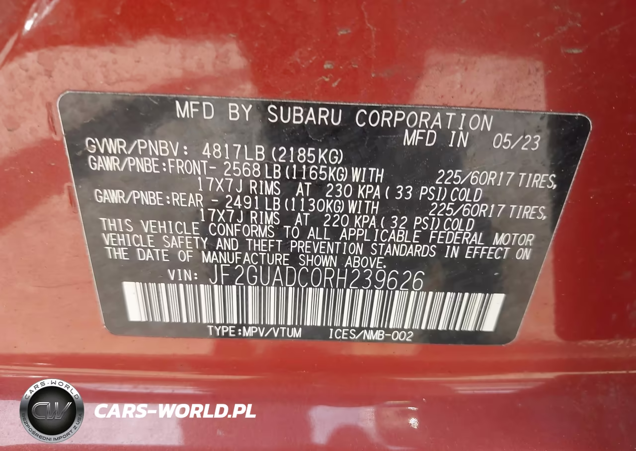 2024 Subaru Crosstrek Premium VIN:JF2GUADC0RH239626 - 9