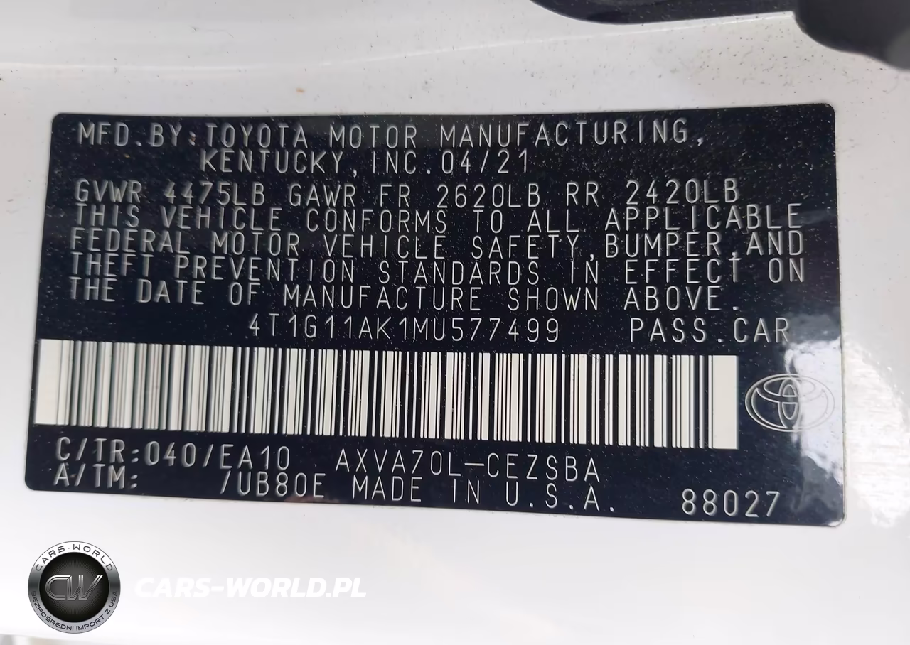 2021 Toyota Camry Se VIN:4T1G11AK1MU577499 - 9
