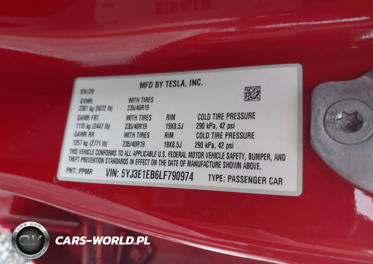 2020 Tesla Model 3 Long Range Dual Motor All-Wheel Drive VIN:5YJ3E1EB6LF790974 - 9