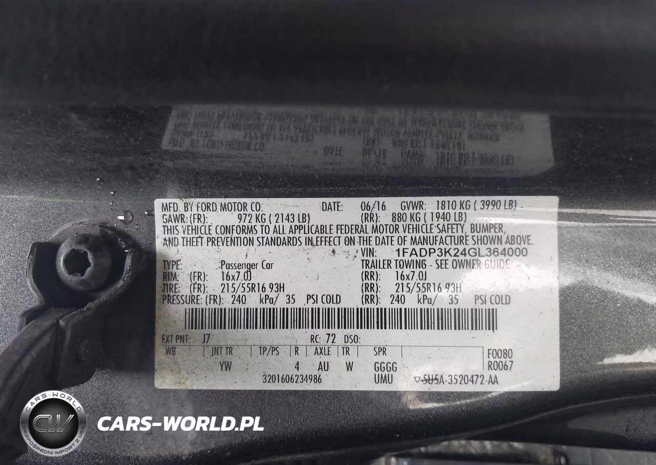 2016 Ford Focus Se VIN:1FADP3K24GL364000 - 9