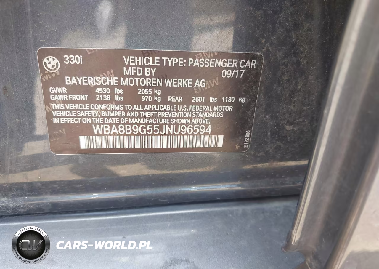 2018 BMW 330I VIN:WBA8B9G55JNU96594 - 9