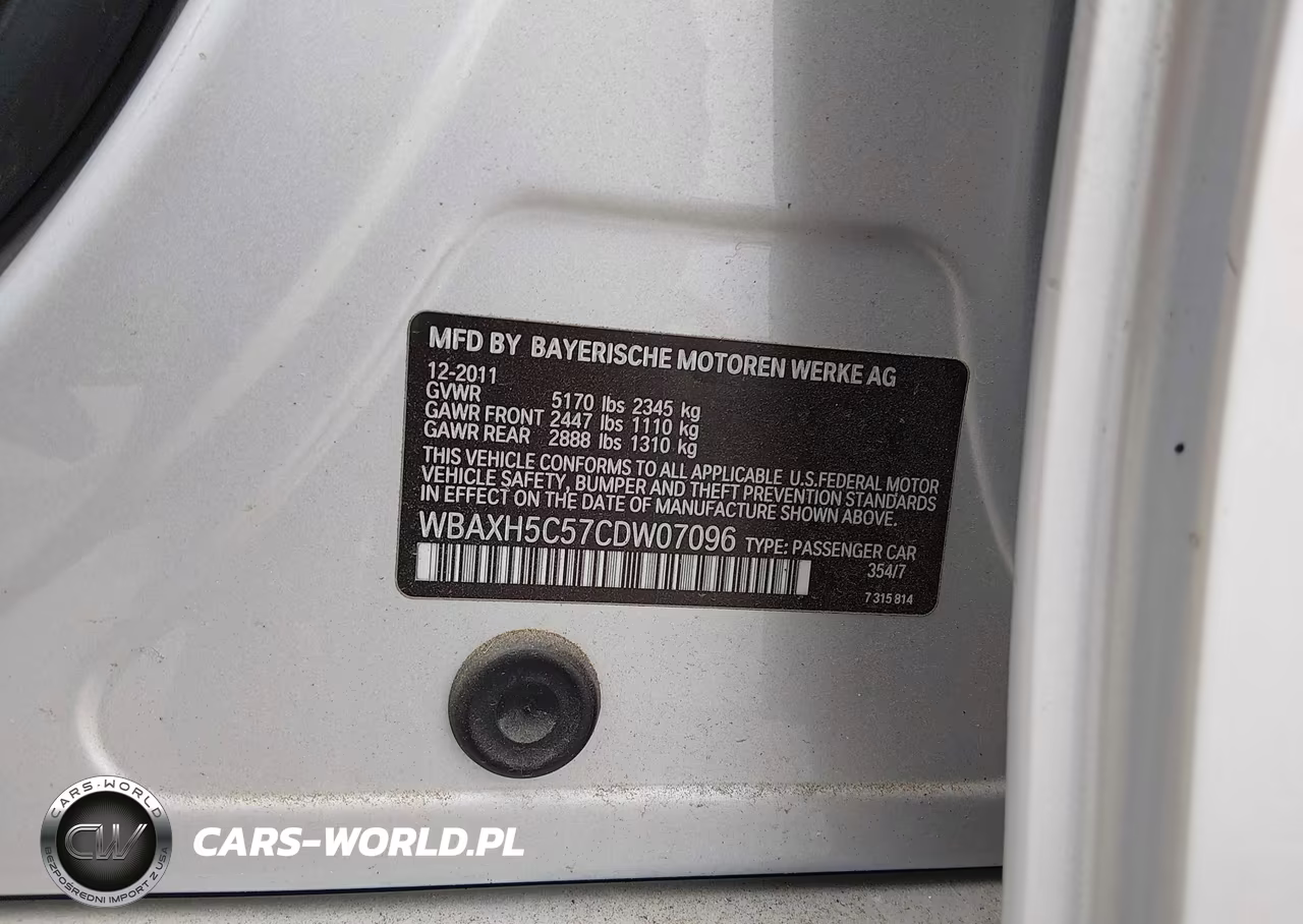 2012 BMW 528I xDrive VIN:WBAXH5C57CDW07096 - 7
