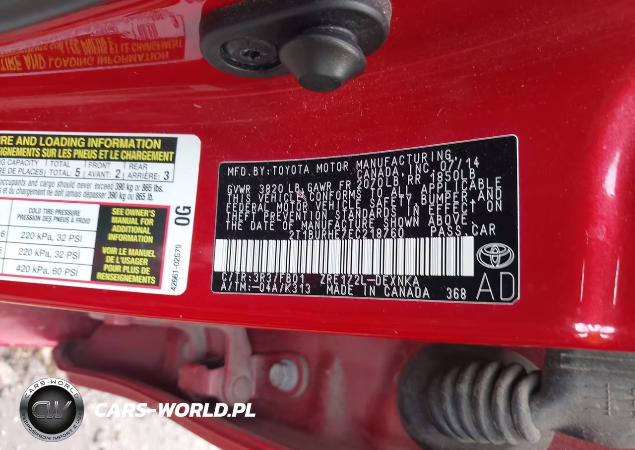 2014 Toyota Corolla Le VIN:2T1BURHE7EC218760 - 9