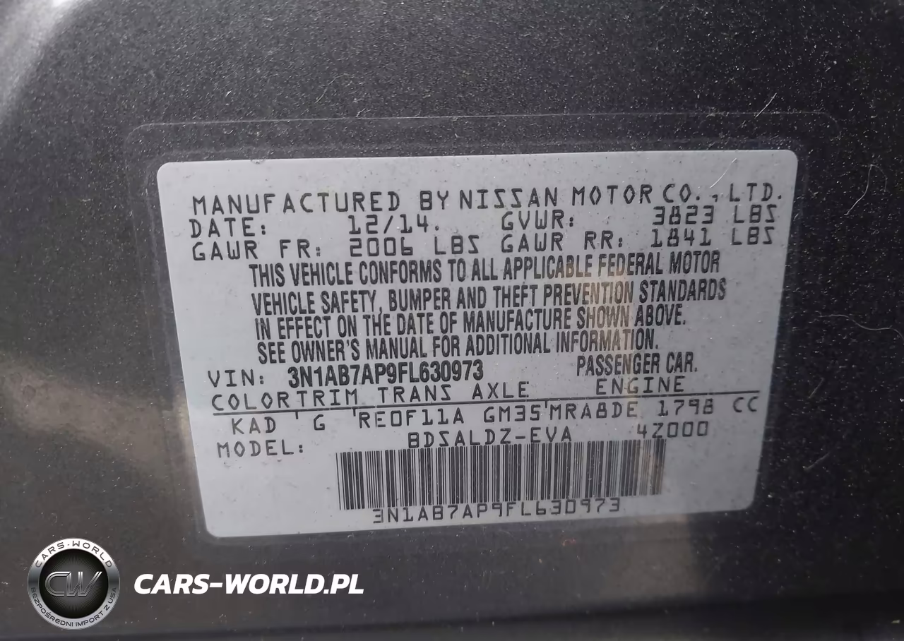 2015 Nissan Sentra Fe+ S-S-Sl-Sr-Sv VIN:3N1AB7AP9FL630973 - 9