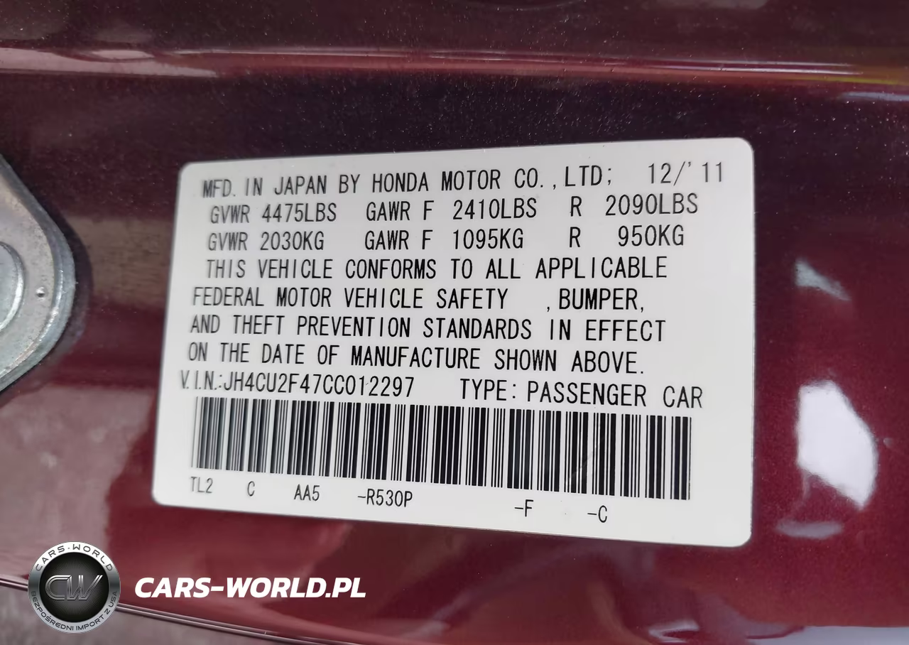 2012 Acura Tsx 2.4 VIN:JH4CU2F47CC012297 - 9