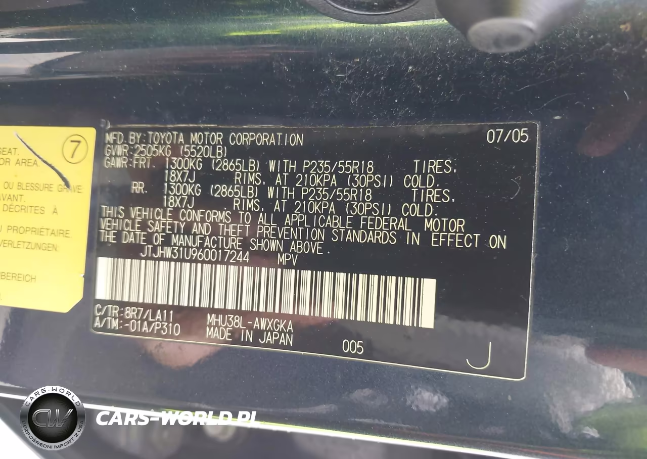 2006 Lexus Rx 400H VIN:JTJHW31U960017244 - 9