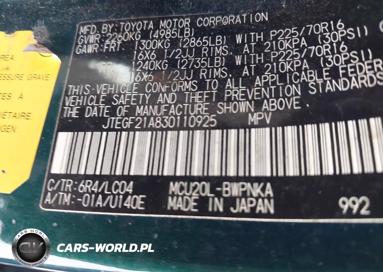 2003 Toyota Highlander Limited V6 VIN:JTEGF21A830110925 - 9