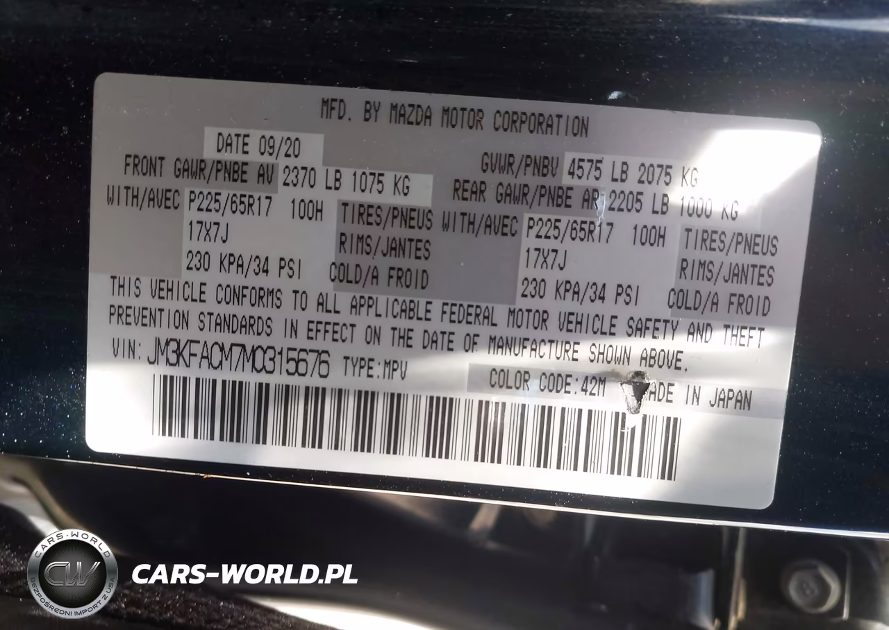 2021 Mazda Cx-5 Touring VIN:JM3KFACM7M0315676 - 9