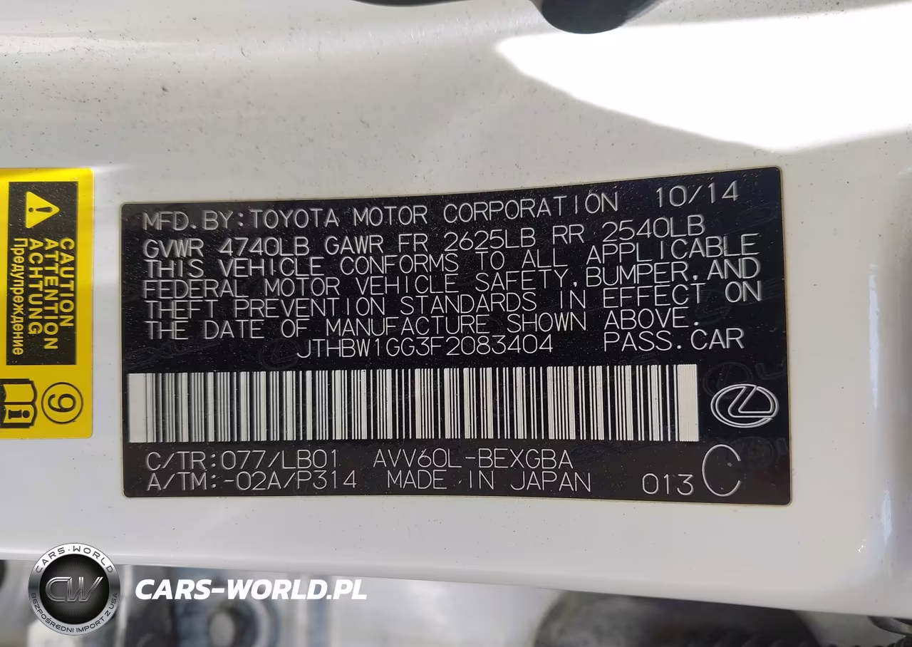 2015 Lexus Es 300H VIN:JTHBW1GG3F2083404 - 9