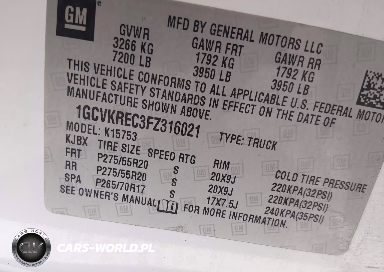 2015 Chevrolet Silverado 1500 2Lt VIN:1GCVKREC3FZ316021 - 9