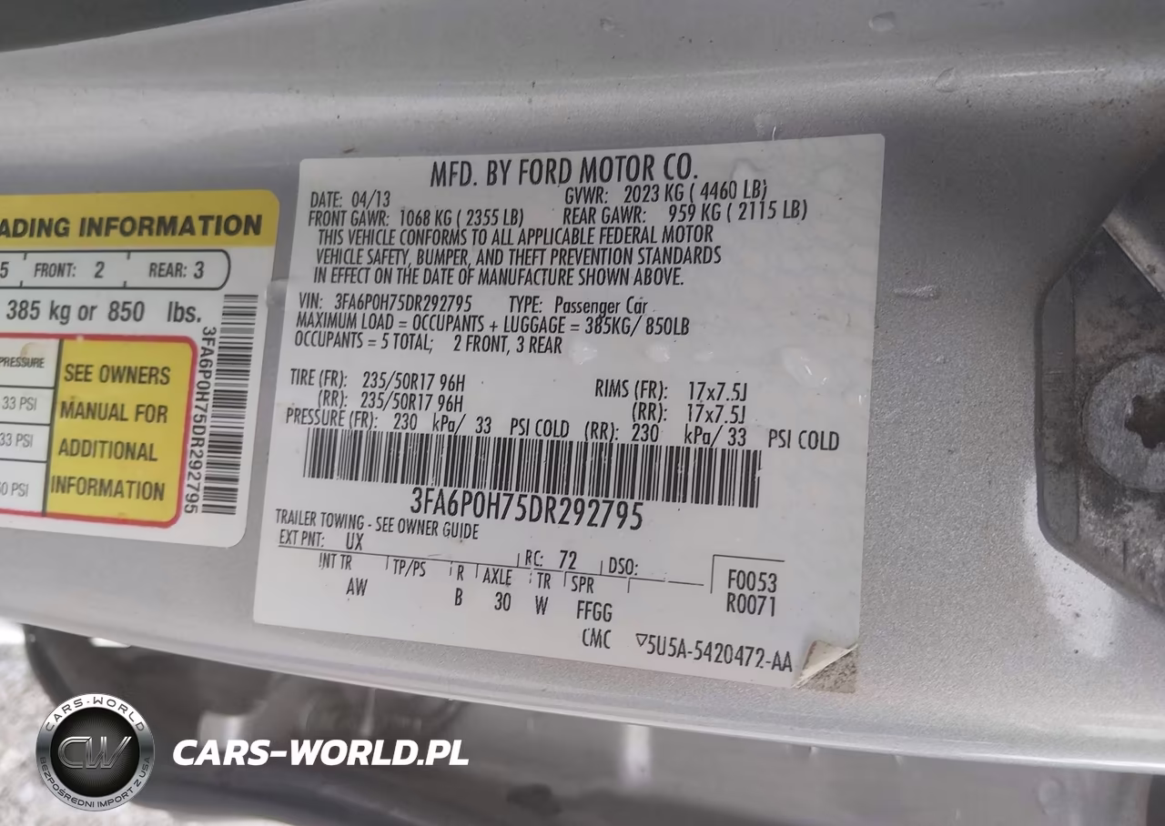 2013 Ford Fusion Se VIN:3FA6P0H75DR292795 - 9