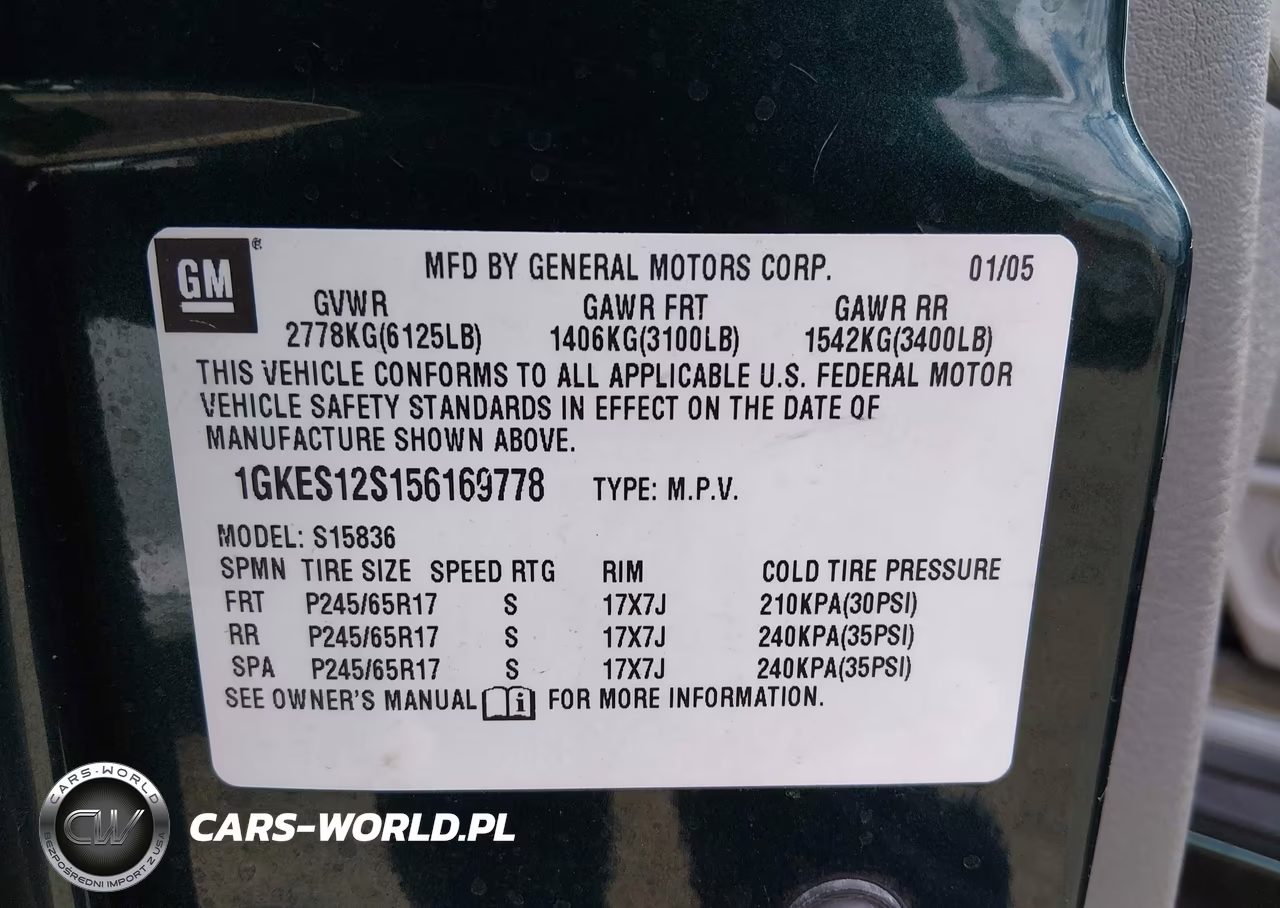 2005 GMC Envoy Xuv Slt VIN:1GKES12S156169778 - 9