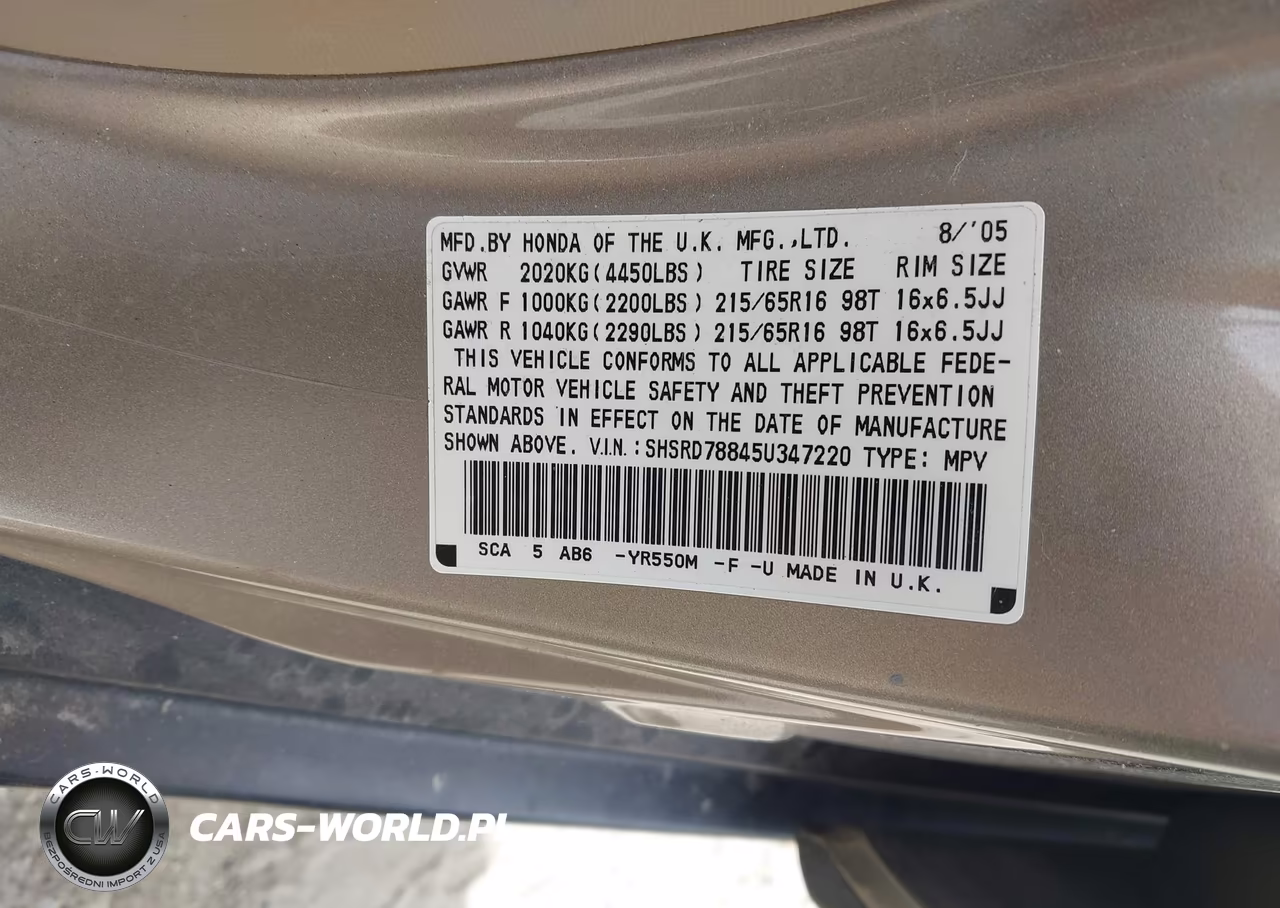 2005 Honda Cr-V Ex VIN:SHSRD78845U347220 - 9