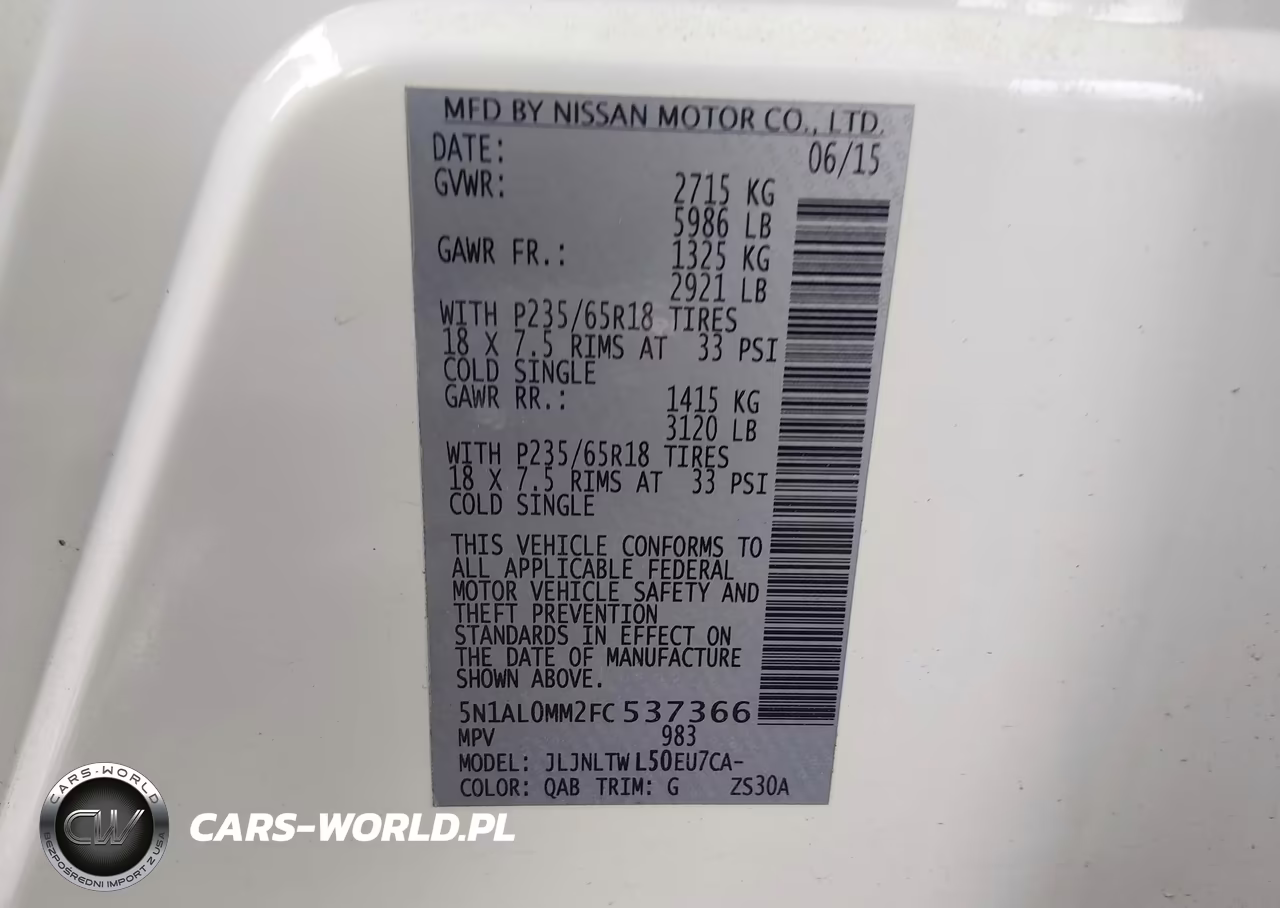 2015 Infiniti Qx60 VIN:5N1AL0MM2FC537366 - 9
