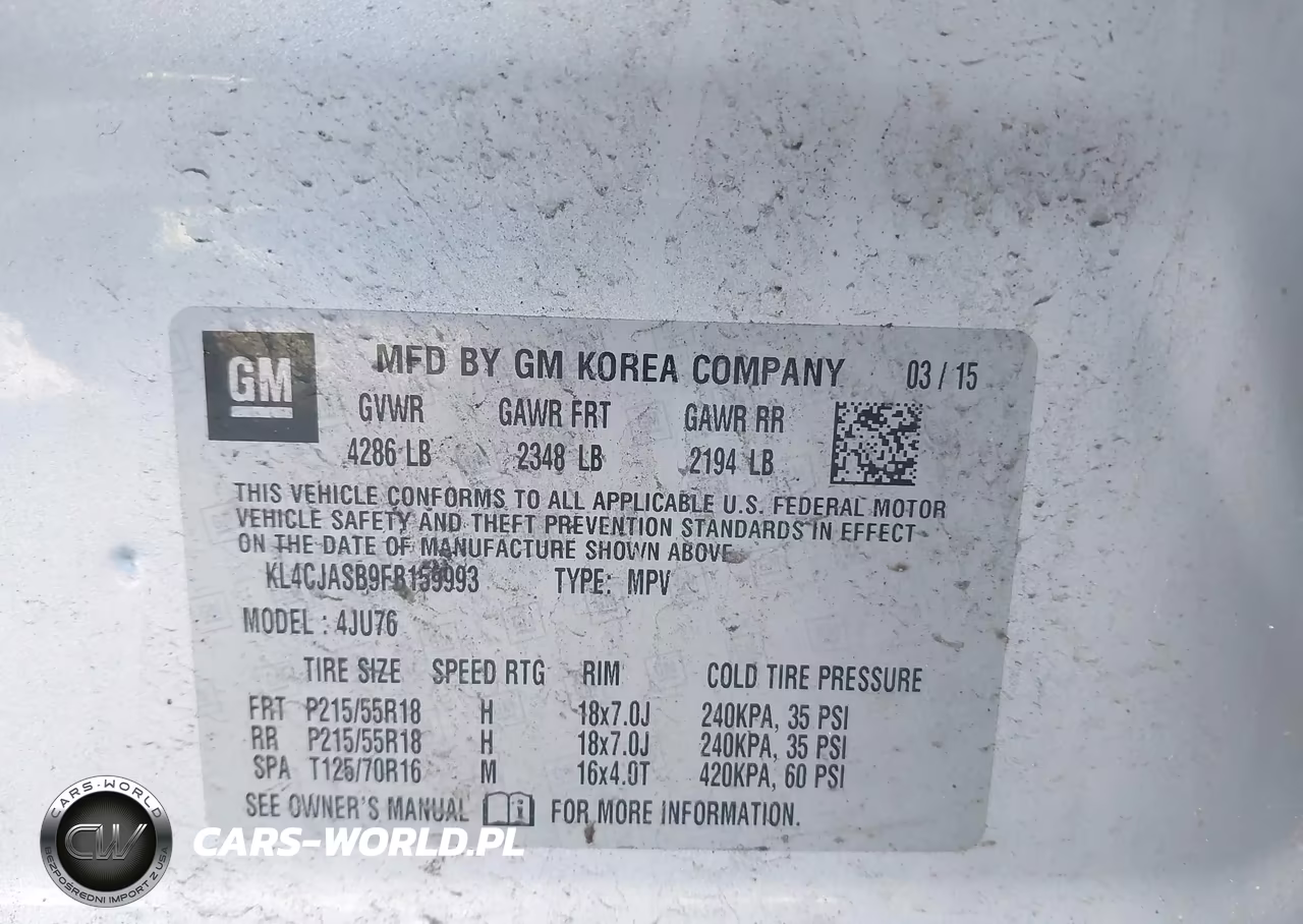 2015 Buick Encore VIN:KL4CJASB9FB159993 - 9