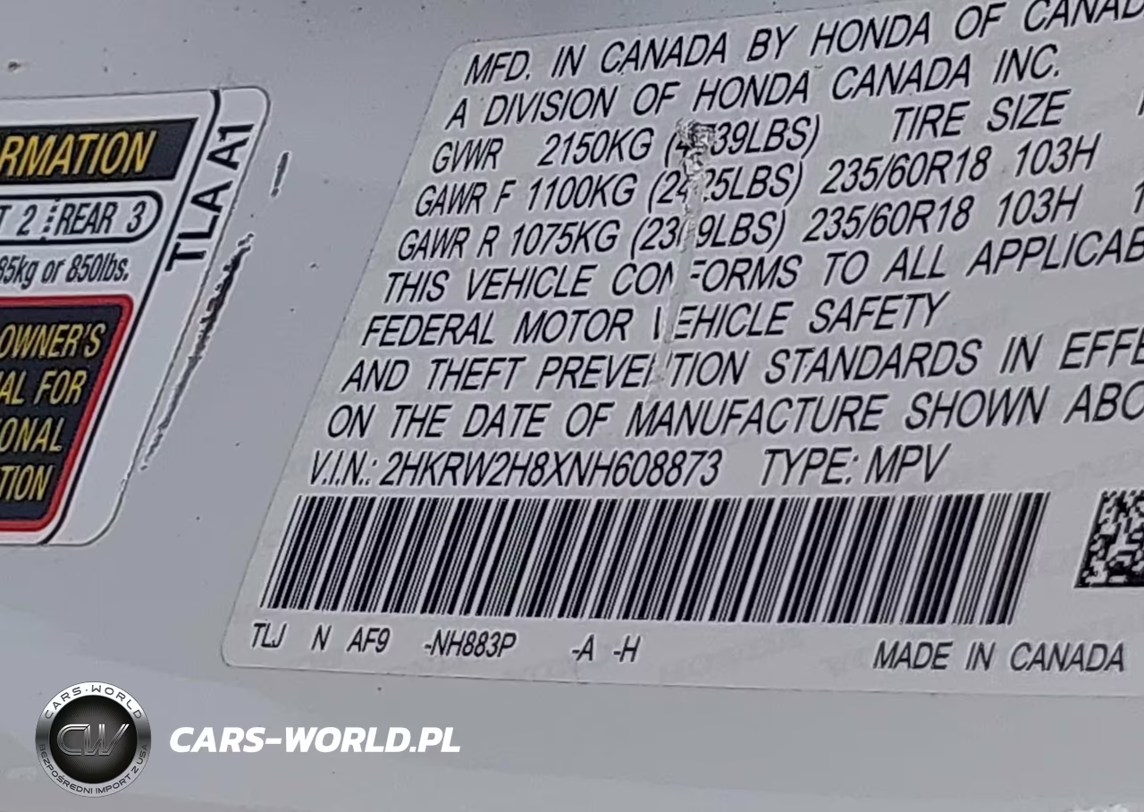 2022 Honda Cr-V Awd Ex-L VIN:2HKRW2H8XNH608873 - 9
