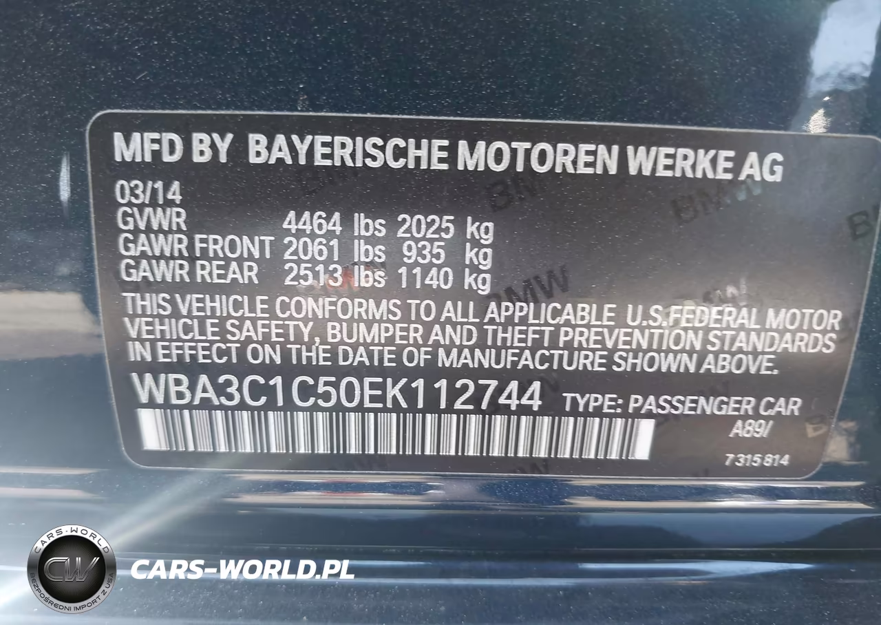 2014 BMW 328I VIN:WBA3C1C50EK112744 - 9