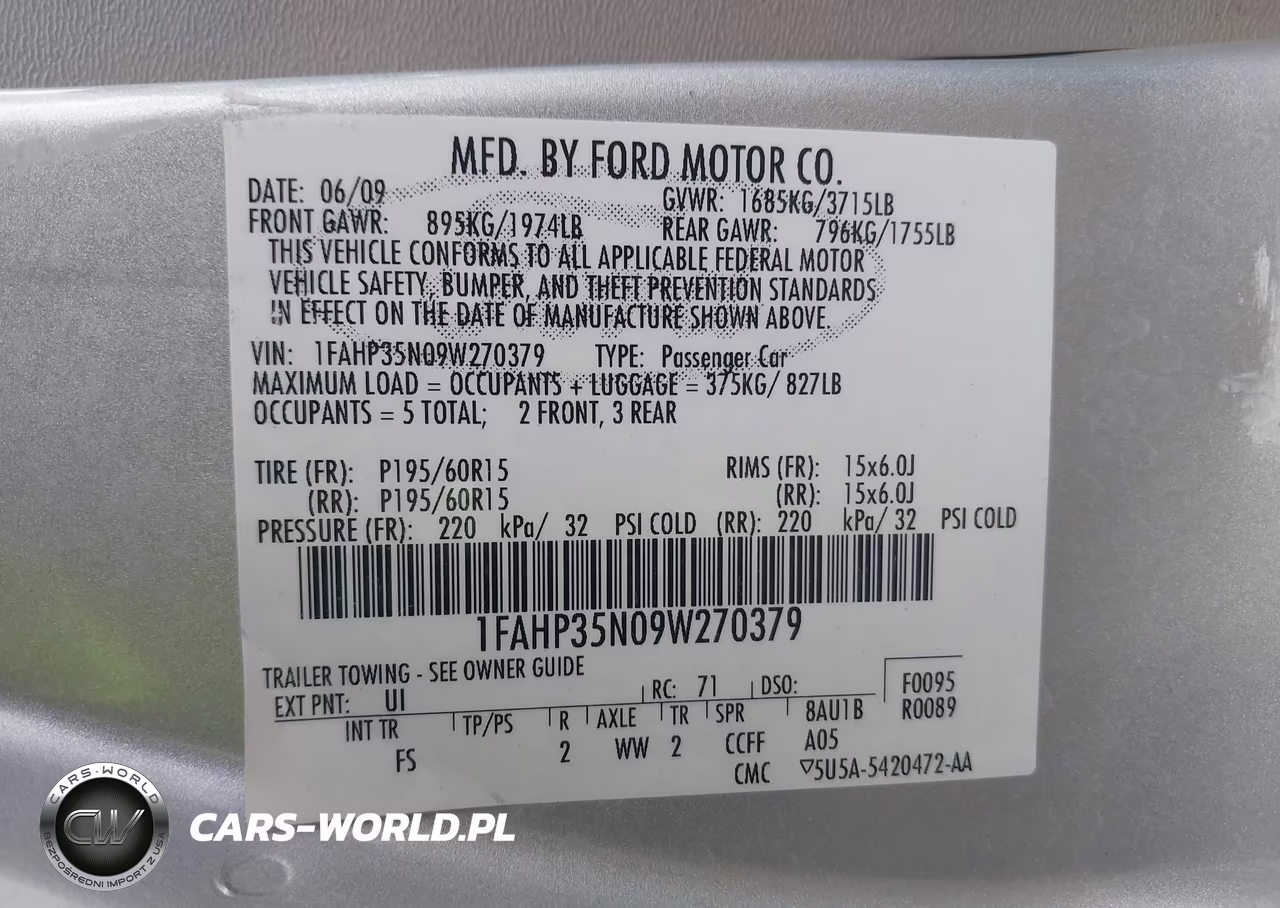 2009 Ford Focus Se VIN:1FAHP35N09W270379 - 9