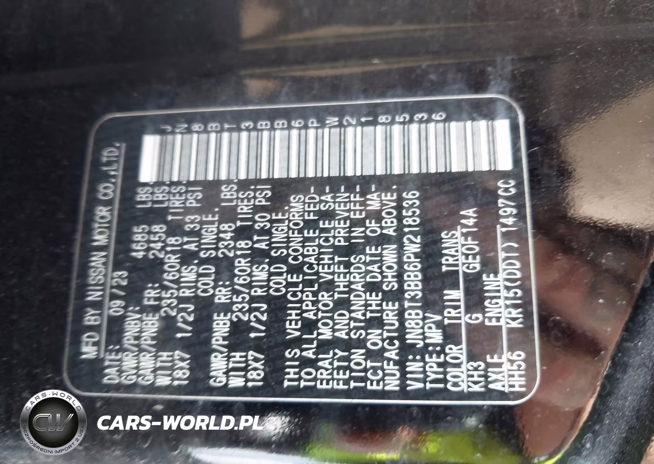 2023 Nissan Rogue Sv Intelligent Awd VIN:JN8BT3BB6PW218536 - 9