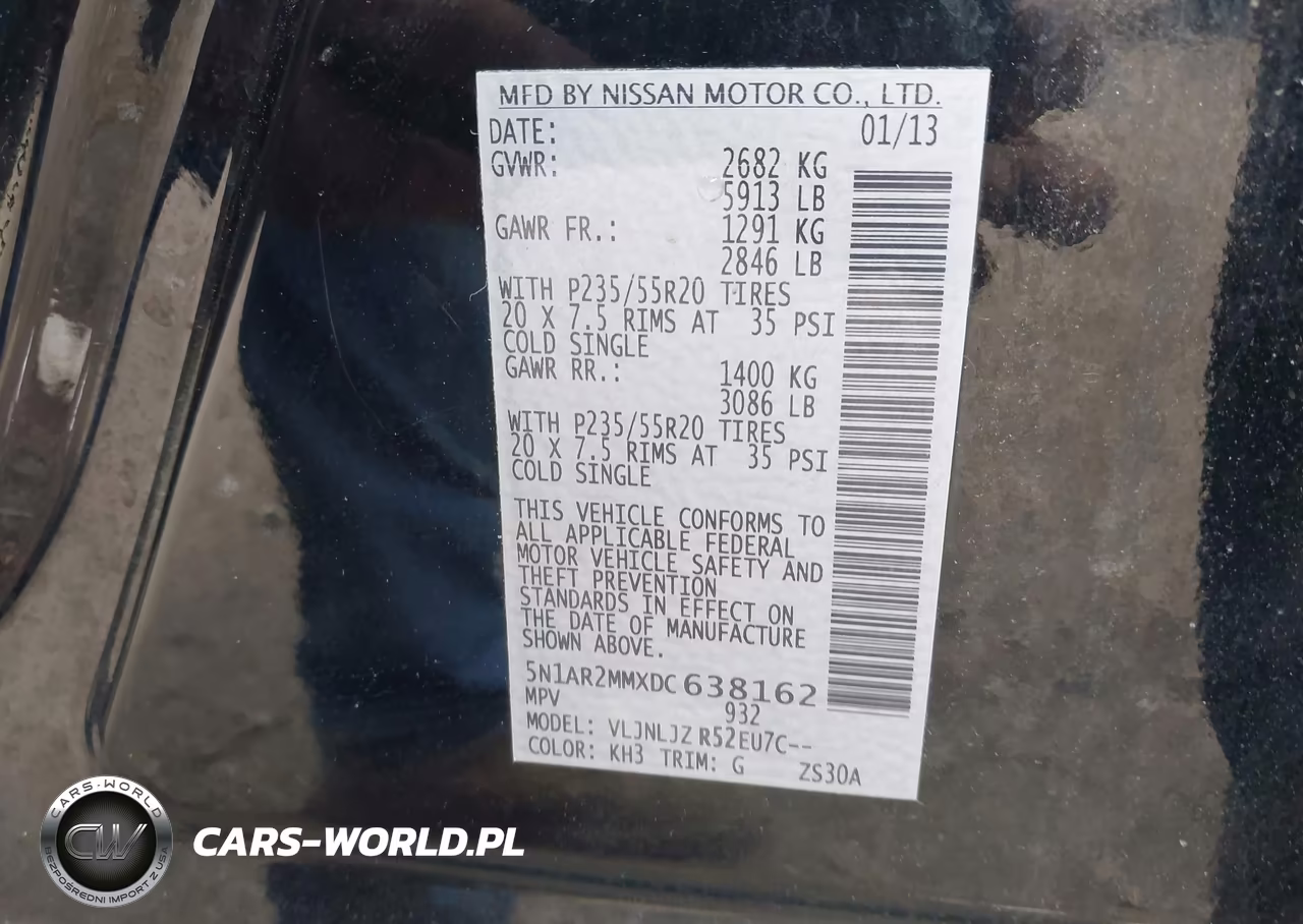 2013 Nissan Pathfinder Platinum VIN:5N1AR2MMXDC638162 - 9