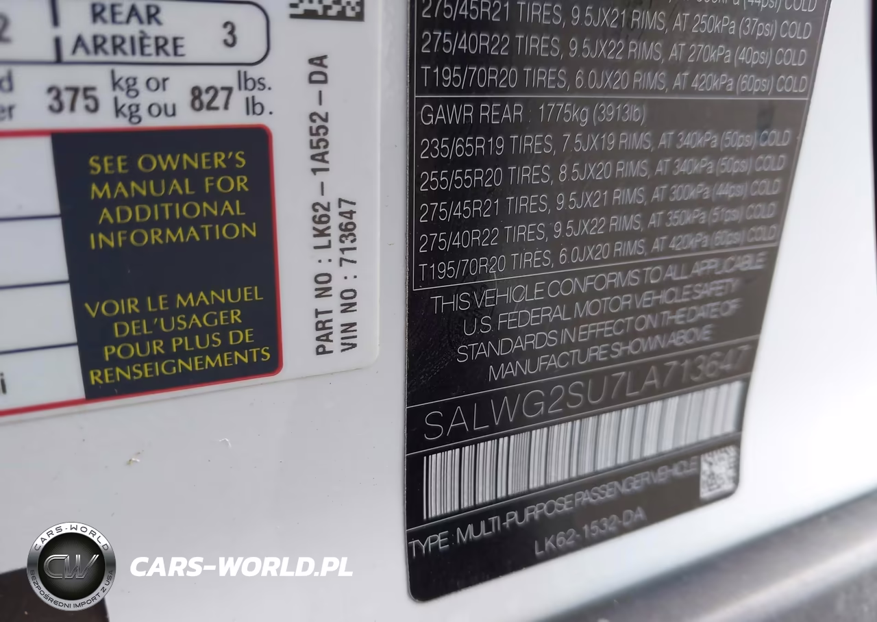 2020 Land Rover Range Rover Sport Se Mhev VIN:SALWG2SU7LA713647 - 9