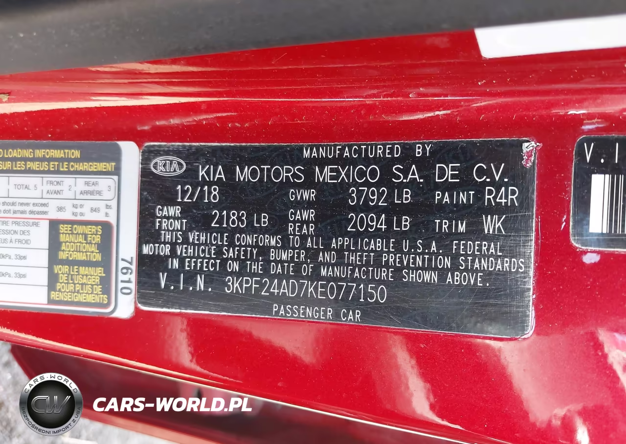 2019 Kia Forte Lxs VIN:3KPF24AD7KE077150 - 9
