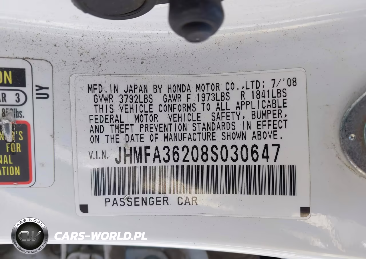2008 Honda Civic Hybrid VIN:JHMFA36208S030647 - 9
