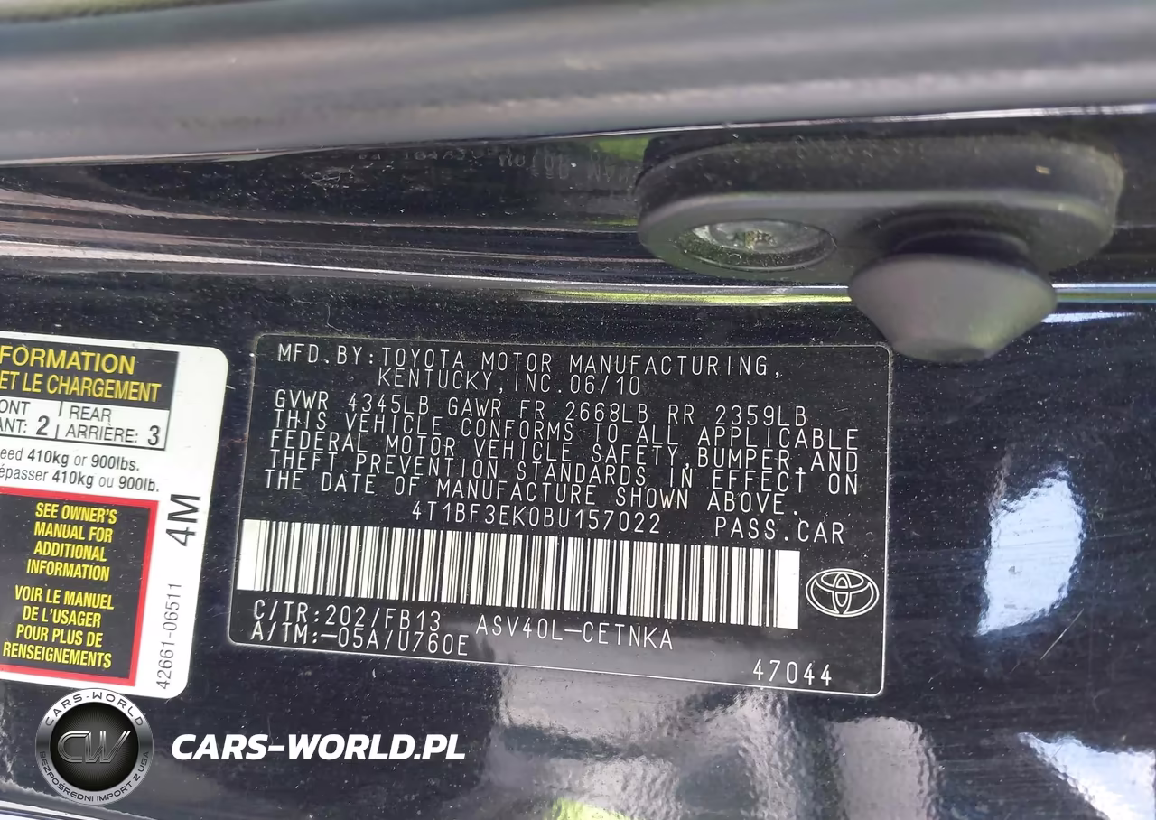 2011 Toyota Camry VIN:4T1BF3EK0BU157022 - 9