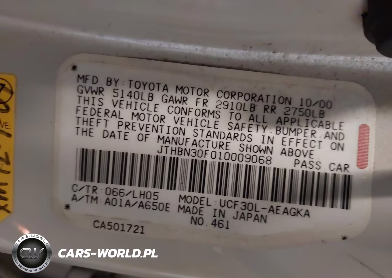 2001 Lexus Ls 430 VIN:JTHBN30F010009068 - 9