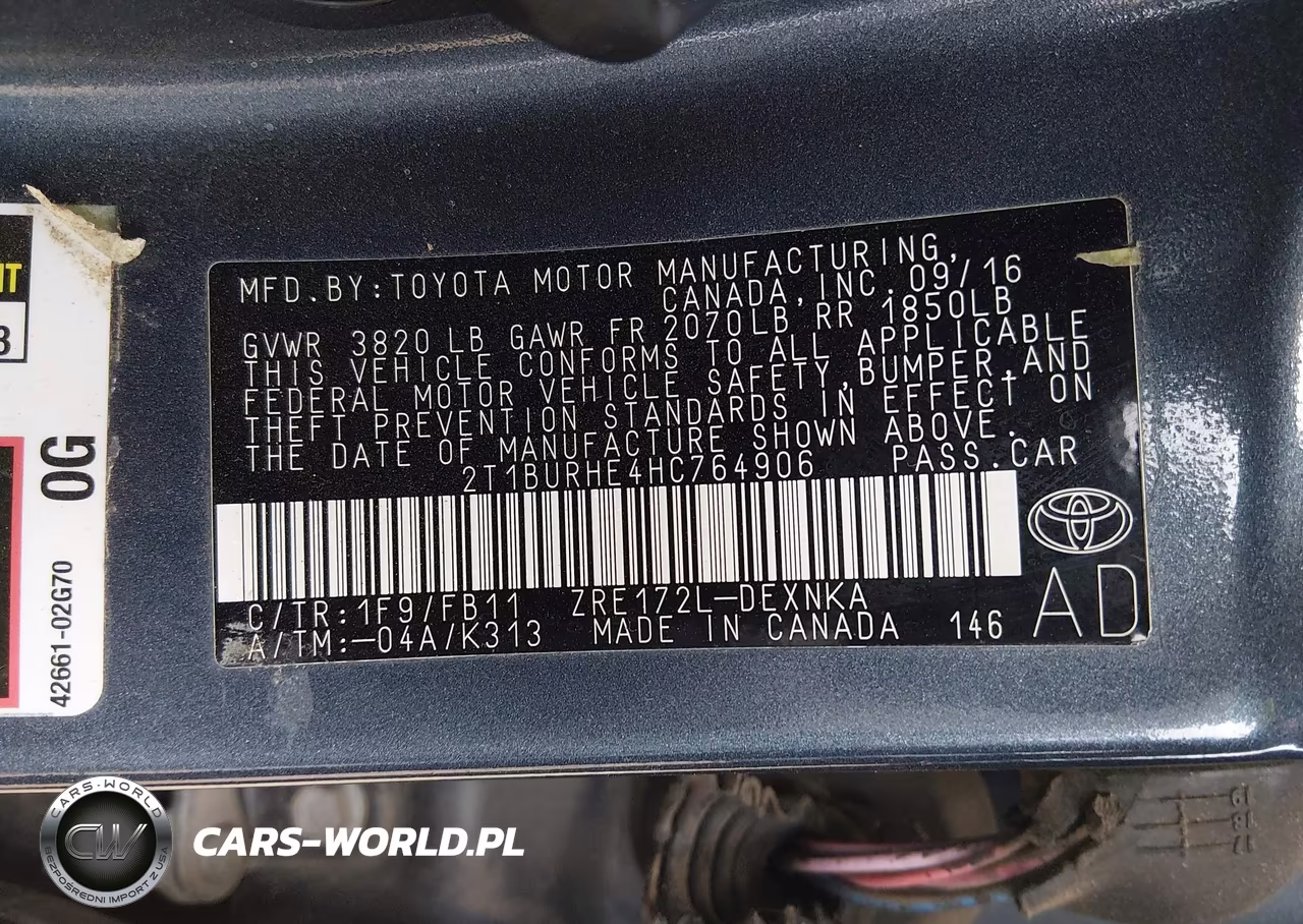2017 Toyota Corolla Le VIN:2T1BURHE4HC764906 - 9