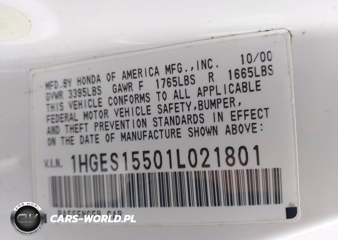 2001 Honda Civic Lx VIN:1HGES15501L021801 - 9