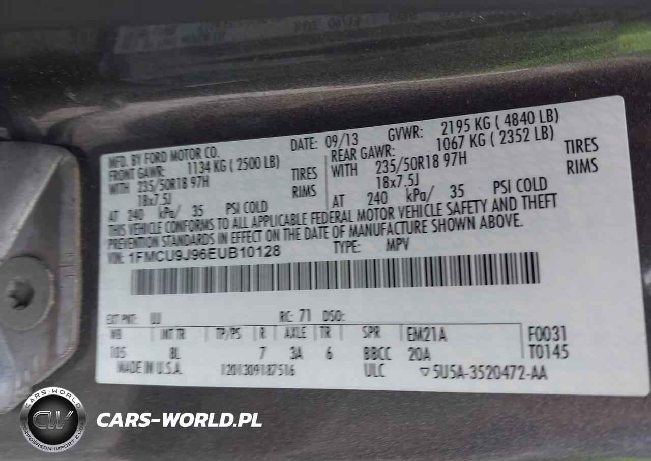 2014 Ford Escape Titanium VIN:1FMCU9J96EUB10128 - 9