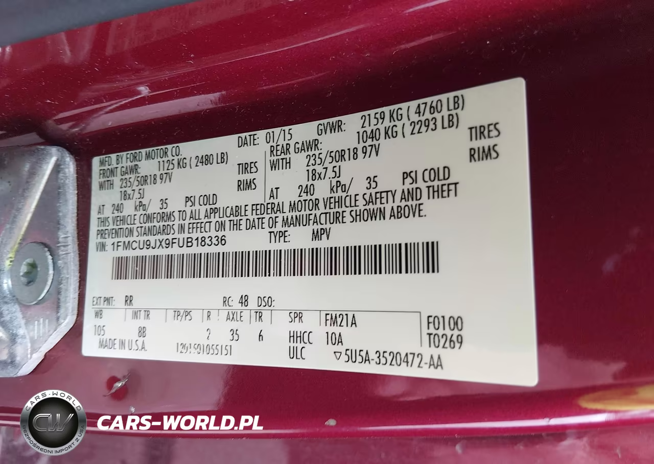 2015 Ford Escape Titanium VIN:1FMCU9JX9FUB18336 - 9