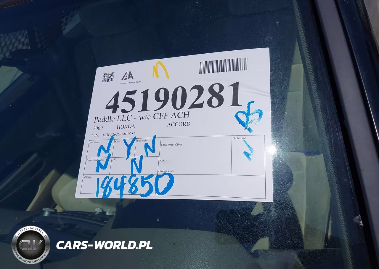 2009 Honda Accord 2.4 Lx VIN:1HGCP26369A010286 - 12