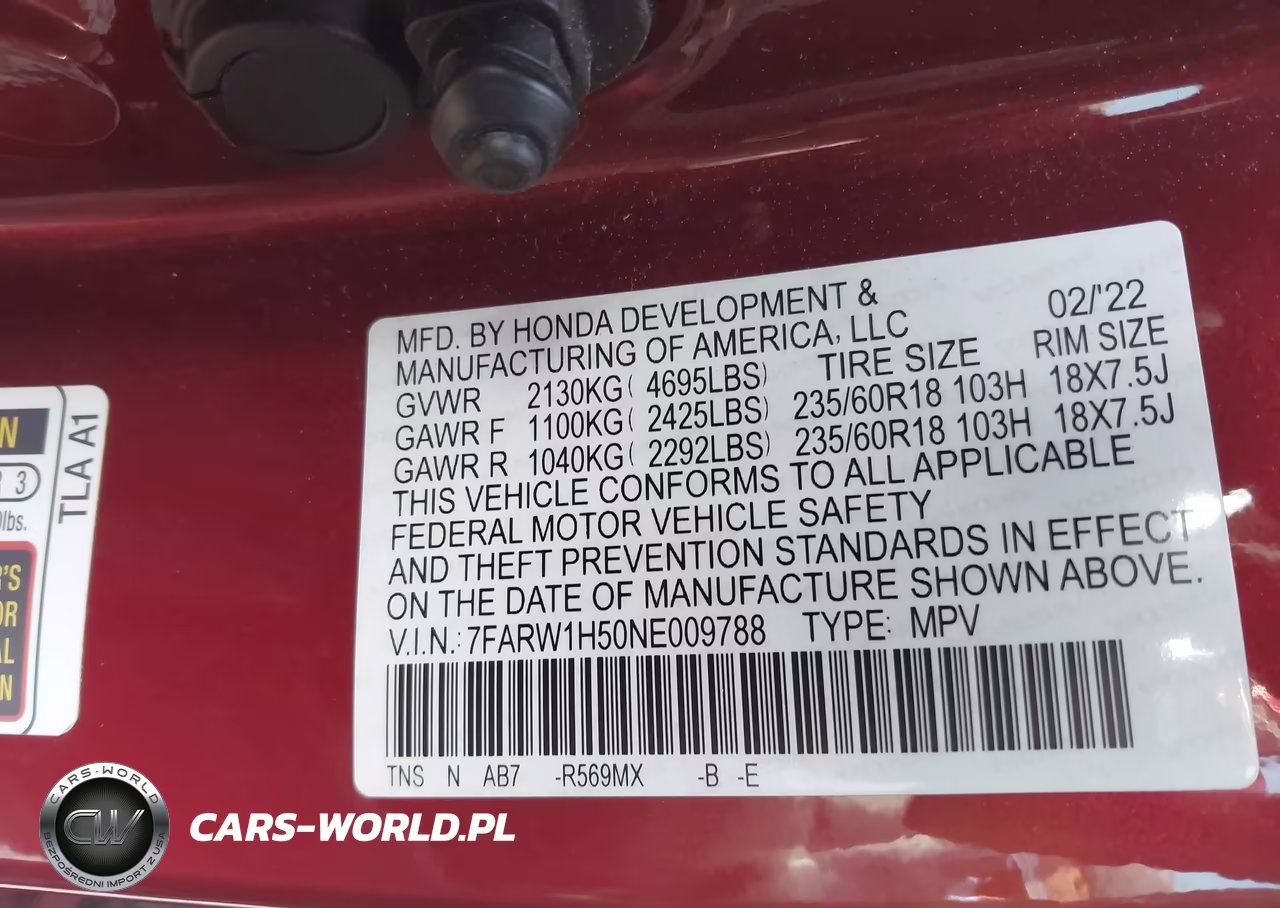 2022 Honda Cr-V 2Wd Ex VIN:7FARW1H50NE009788 - 9