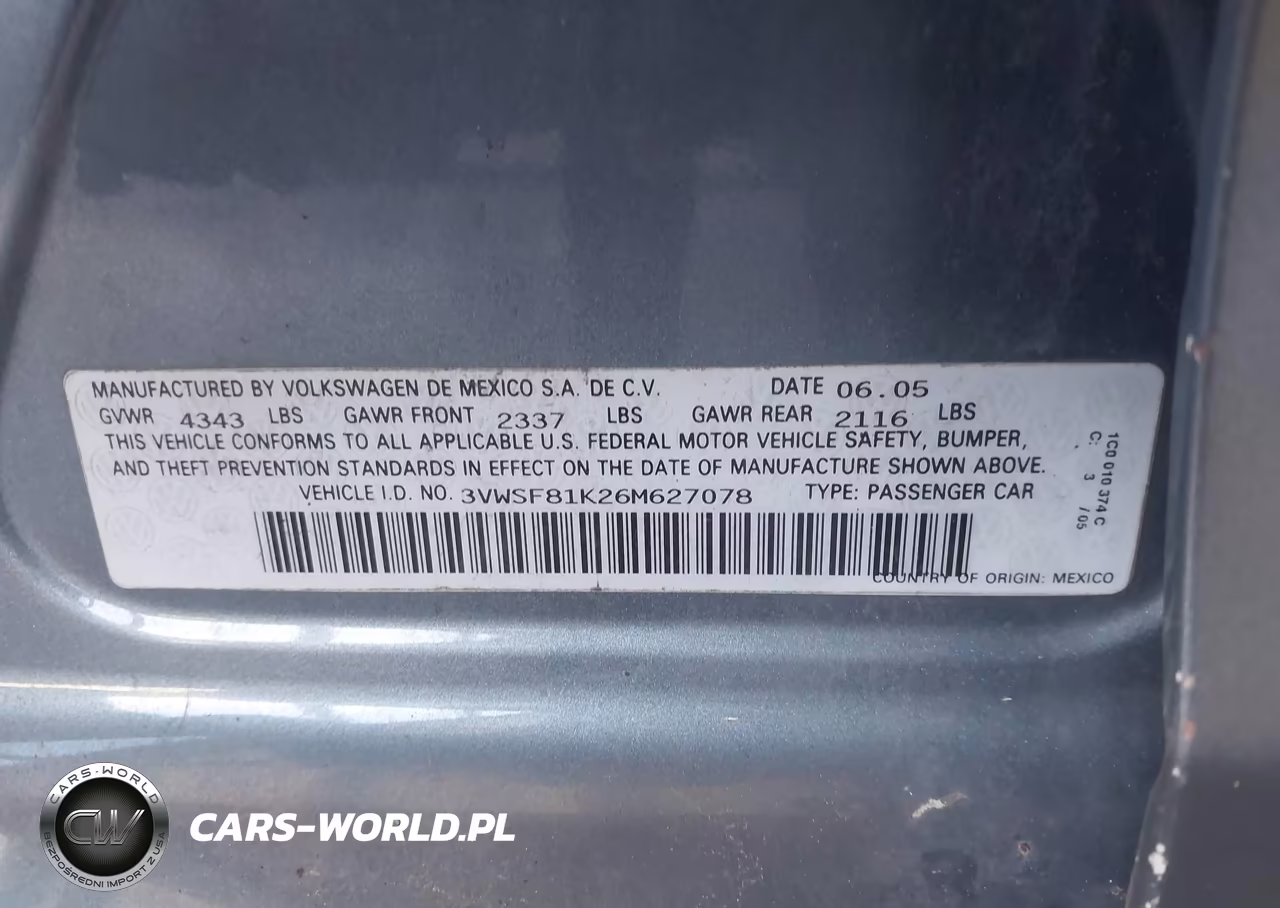 2006 Volkswagen Jetta 2.5 VIN:3VWSF81K26M627078 - 9
