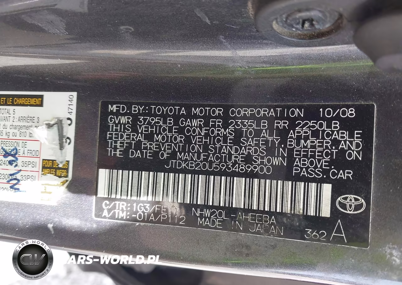 2009 Toyota Prius Touring VIN:JTDKB20U593489900 - 9