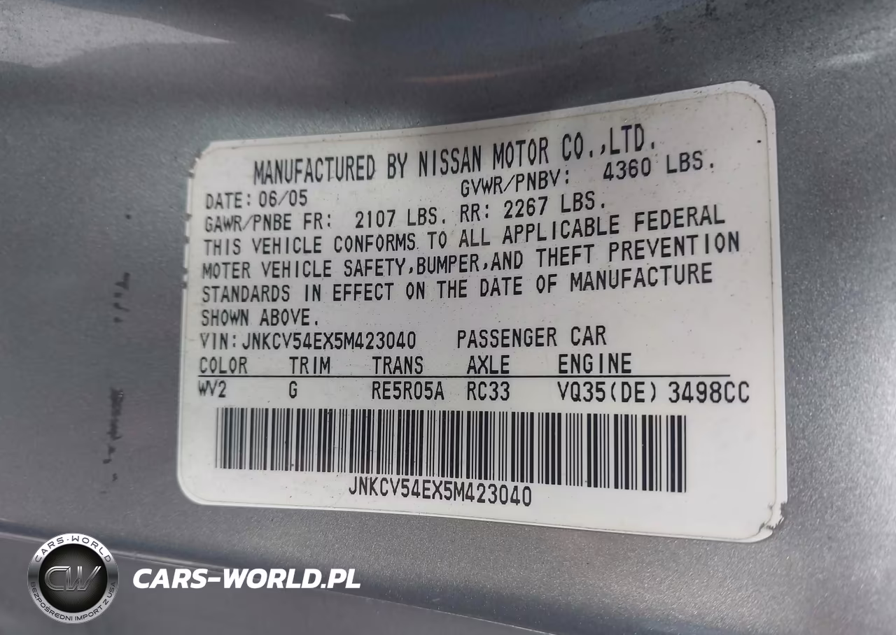 2005 Infiniti G35 VIN:JNKCV54EX5M423040 - 9