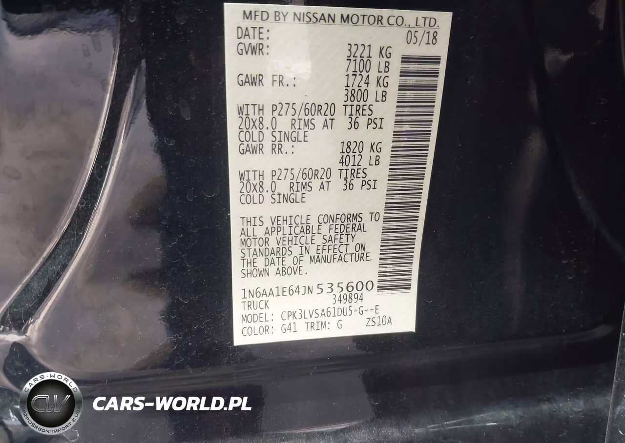 2018 Nissan Titan Sl VIN:1N6AA1E64JN535600 - 9