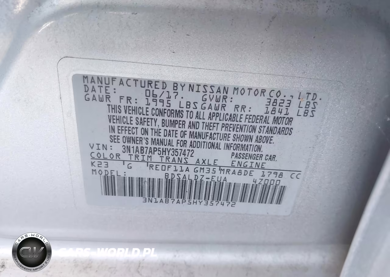 2017 Nissan Sentra Sv VIN:3N1AB7AP5HY357472 - 9