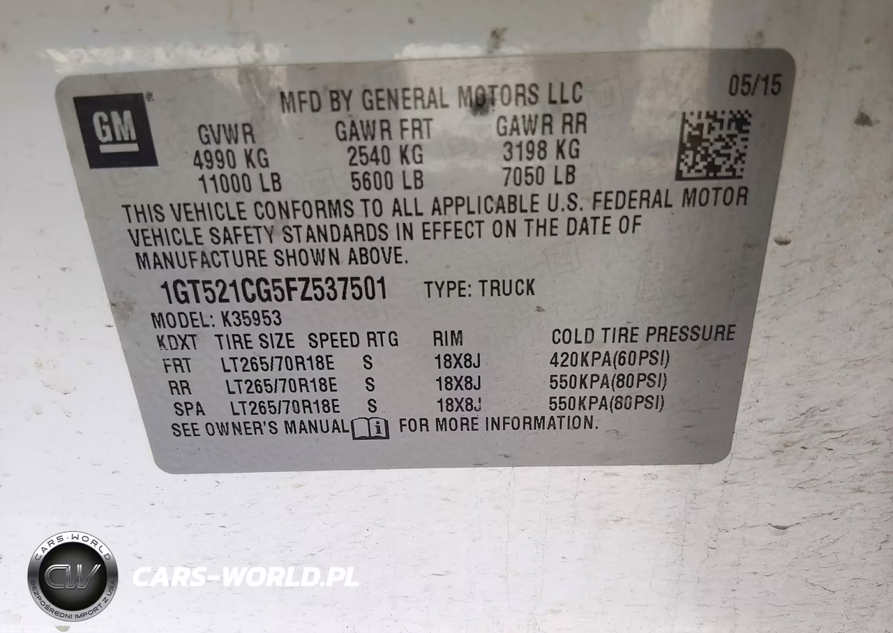 2015 GMC Sierra 3500Hd VIN:1GT521CG5FZ537501 - 8