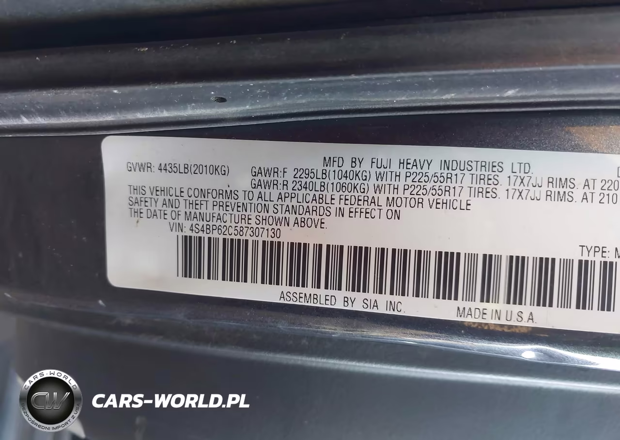 2008 Subaru Outback 2.5I Limited-2.5I Limited L.l. Bean Edition VIN:4S4BP62C587307130 - 9