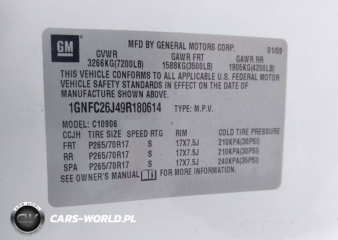 2009 Chevrolet Suburban 1500 Lt1 VIN:1GNFC26J49R180614 - 9