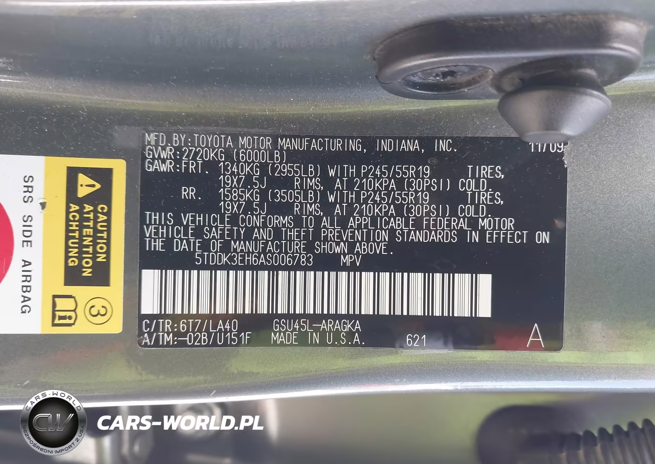 2010 Toyota Highlander Limited V6 VIN:5TDDK3EH6AS006783 - 9