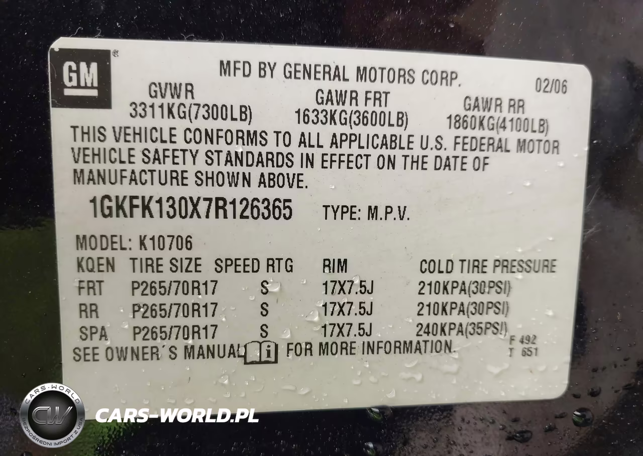 2007 GMC Yukon Slt VIN:1GKFK130X7R126365 - 9